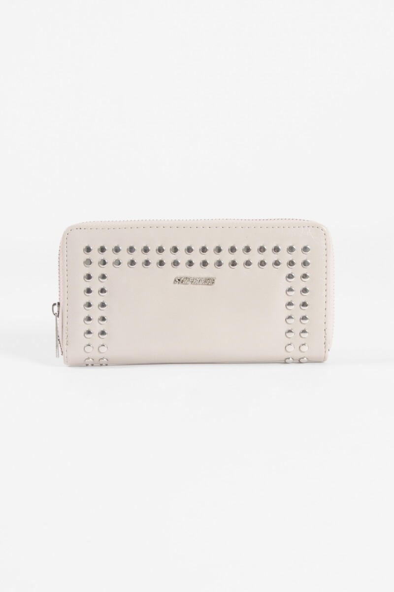 Billetera tachas beige