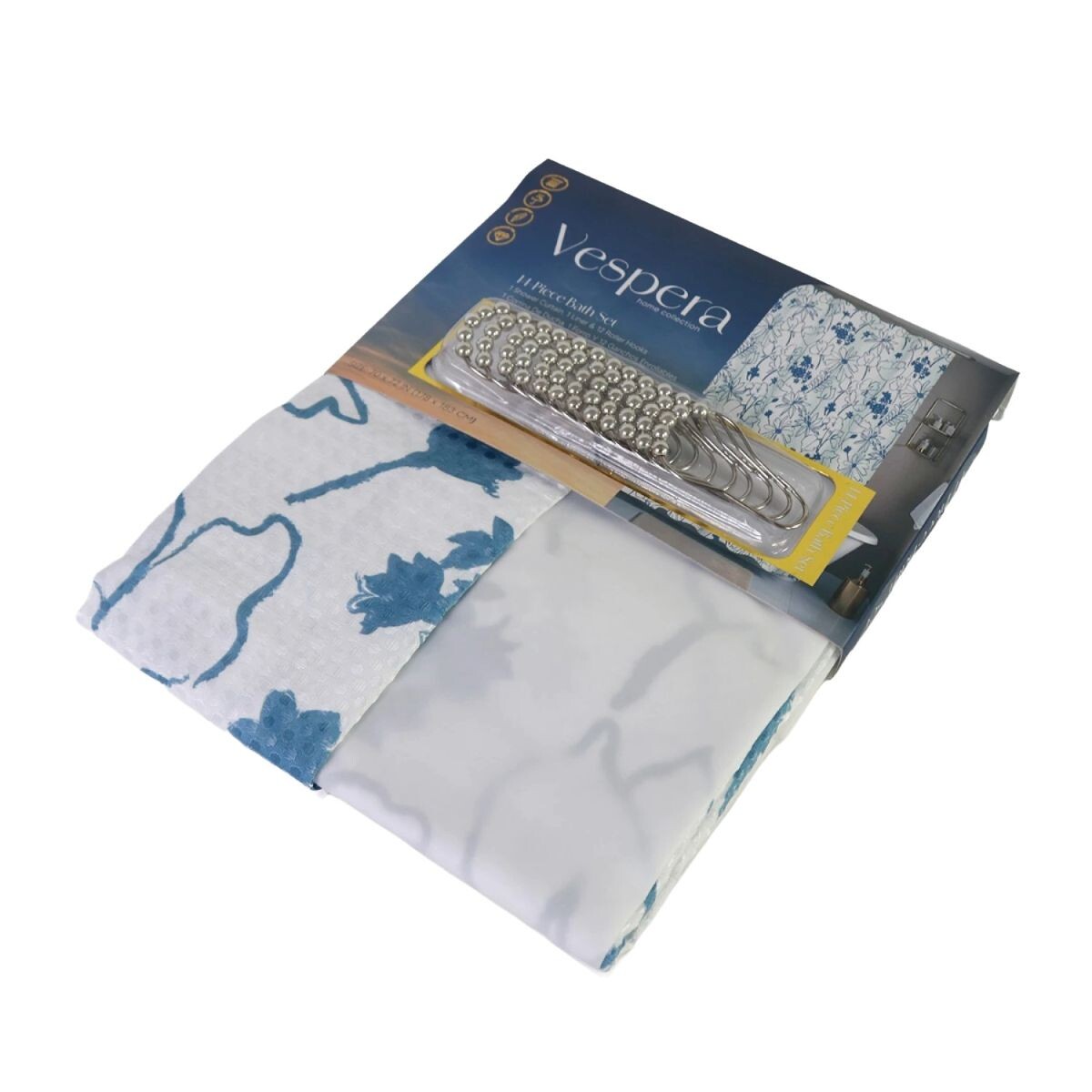 CORTINA DIS MARINO DOBBY 178x183cm p/BAÑO 