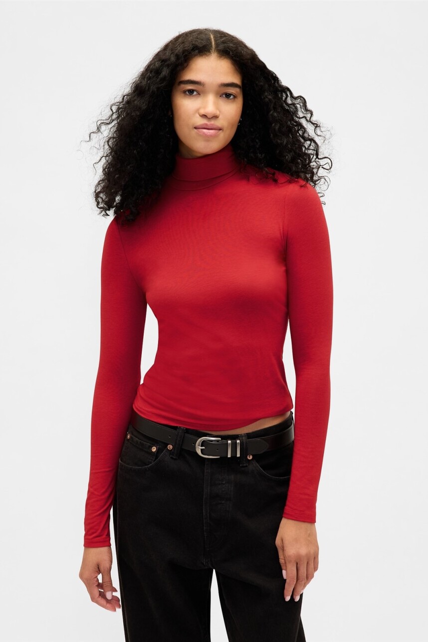 Remera Polera Mujer Modern Red