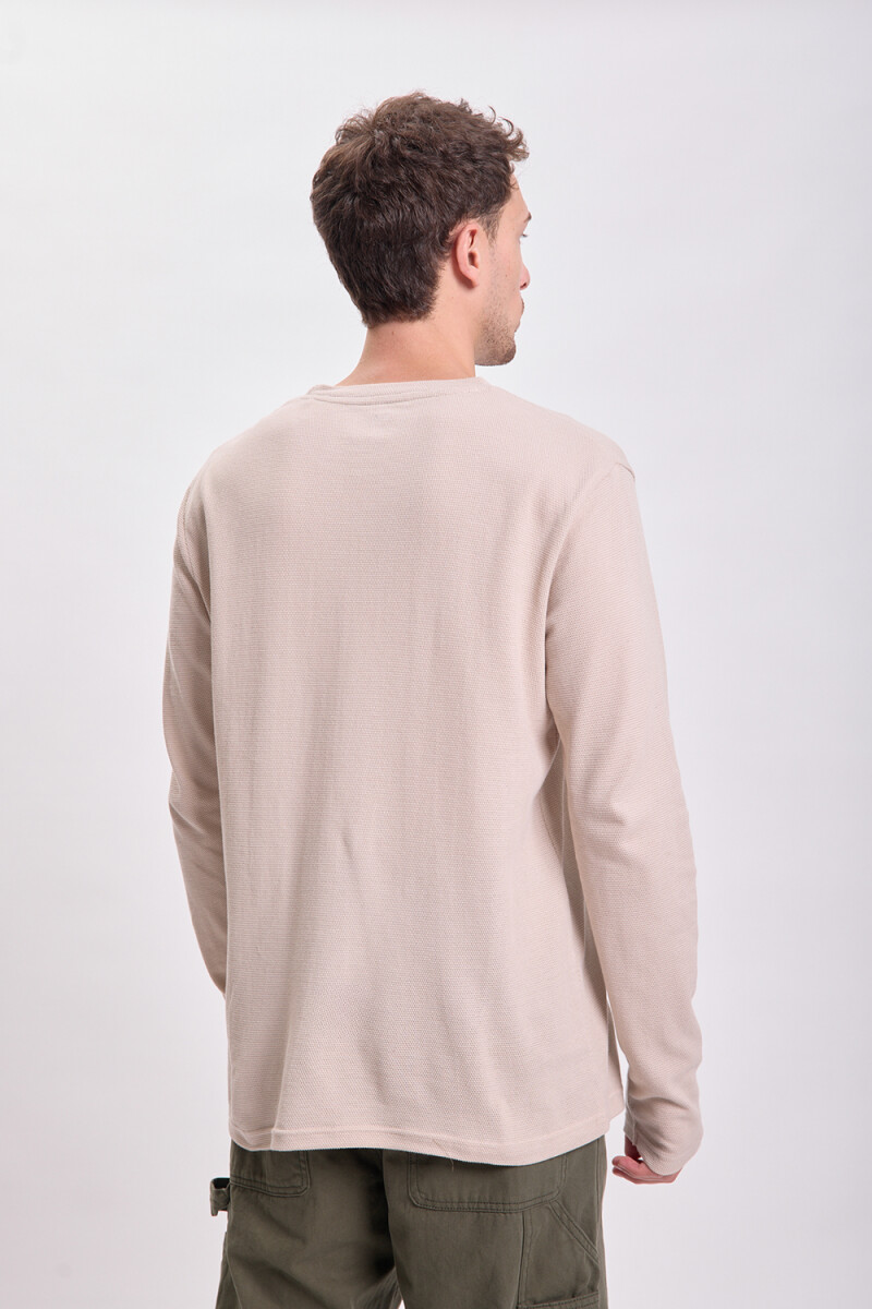Remera manga larga textura Gris Claro