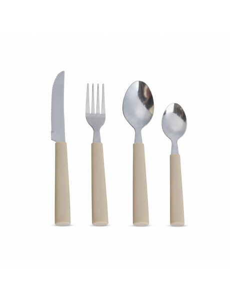 JUEGO DE CUBIERTOS 16PZAS MANGO PLASTICO CREMA JUEGO DE CUBIERTOS 16PZAS MANGO PLASTICO CREMA