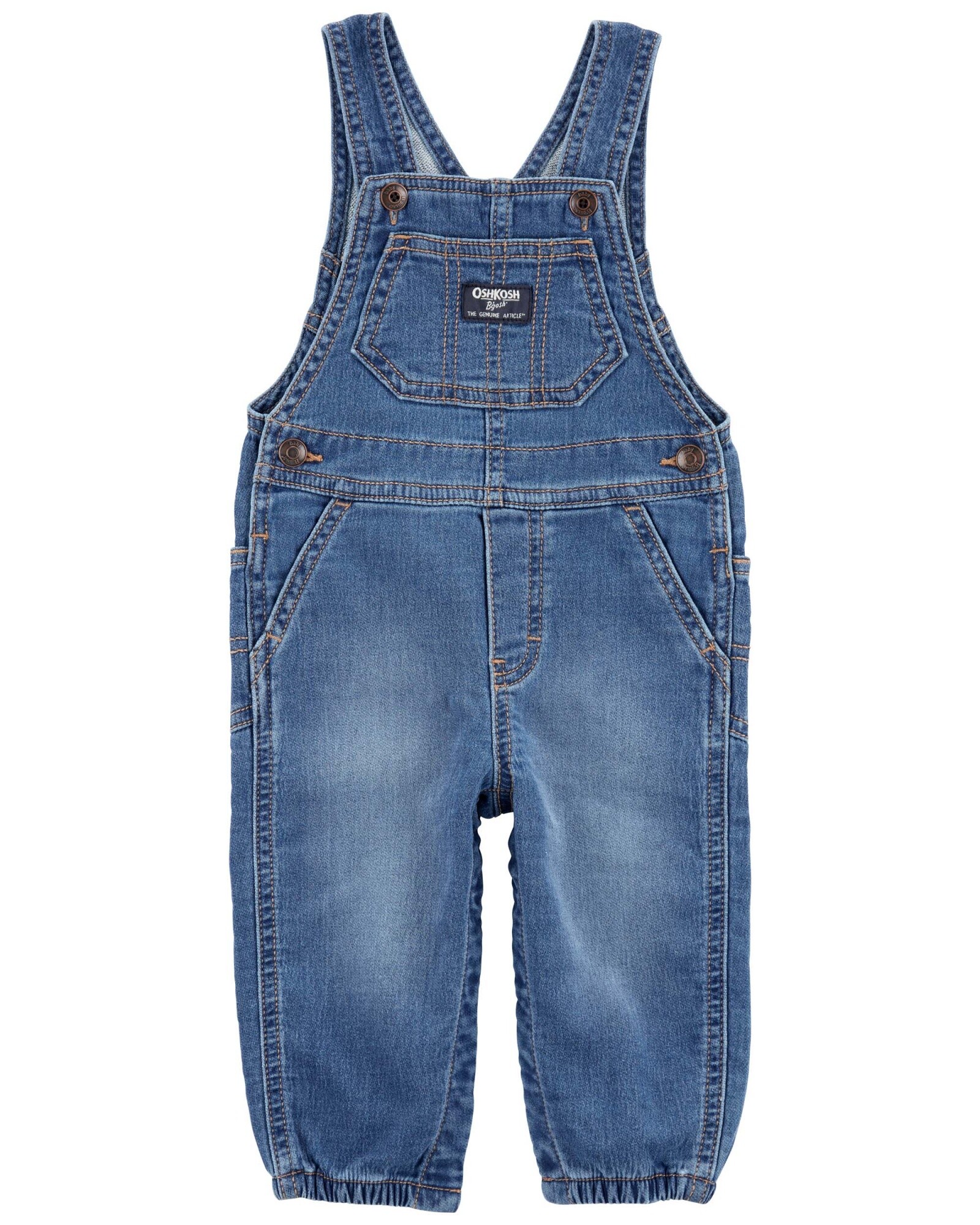 Enterito jean con puños elásticos. Talles 3-24M Sin color
