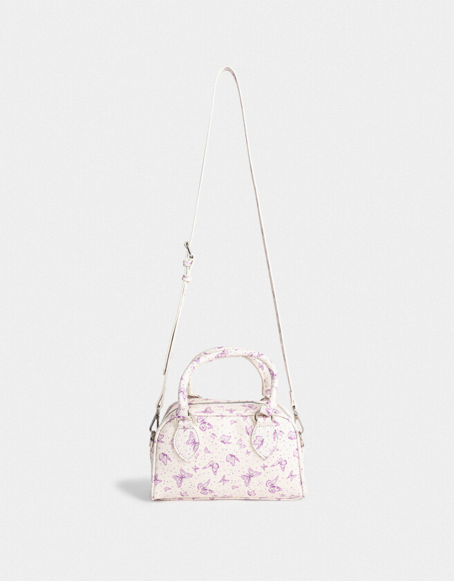Bowling Estampados Cartera Bowling Mariposas - Blanco Crudo