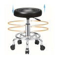 Banquito Giratorio Taburete Ajustable Rueditas Peluquería Negro