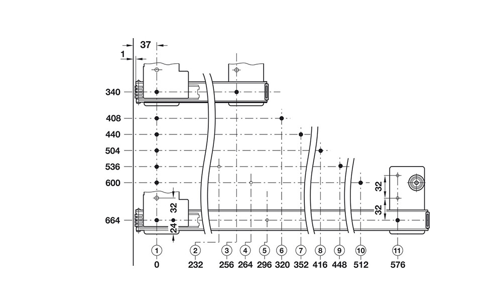 Guia para puerta escamoteable 408.25.3 440