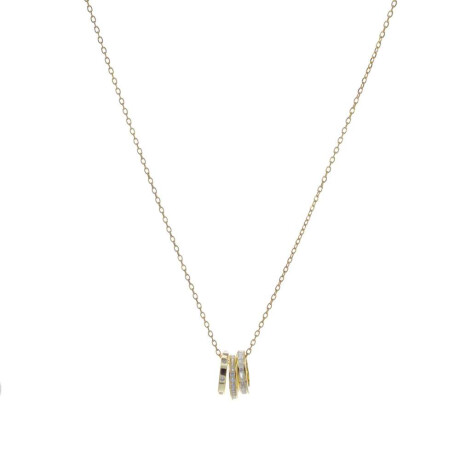 Conjunto de cadena de plata 925 con baño de oro amarillo Llamadores