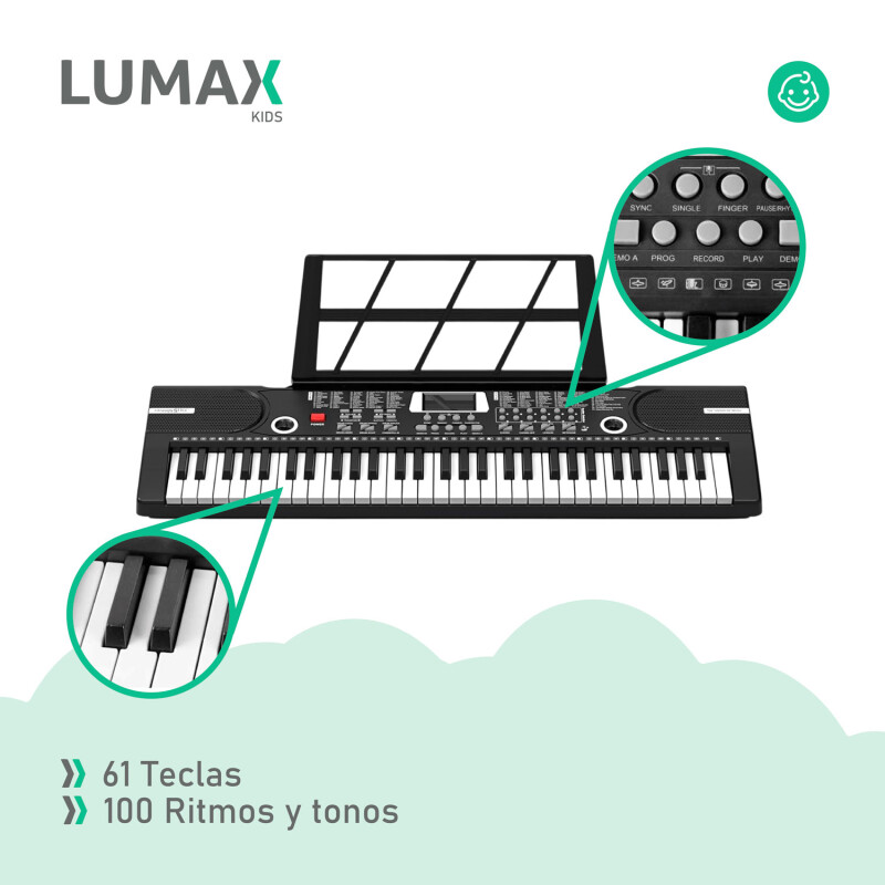 Teclado musical electrónico Órgano instrumento 61 teclas micrófono Teclado musical electrónico Órgano instrumento 61 teclas micrófono