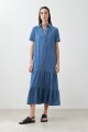 Maxi vestido de jean jean medio