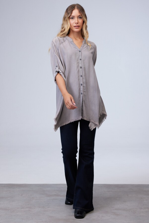 Camisa Oversize Tencel GRIS