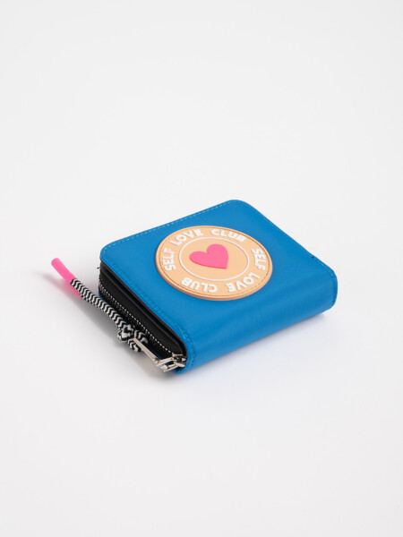 Billetera corazón Celeste