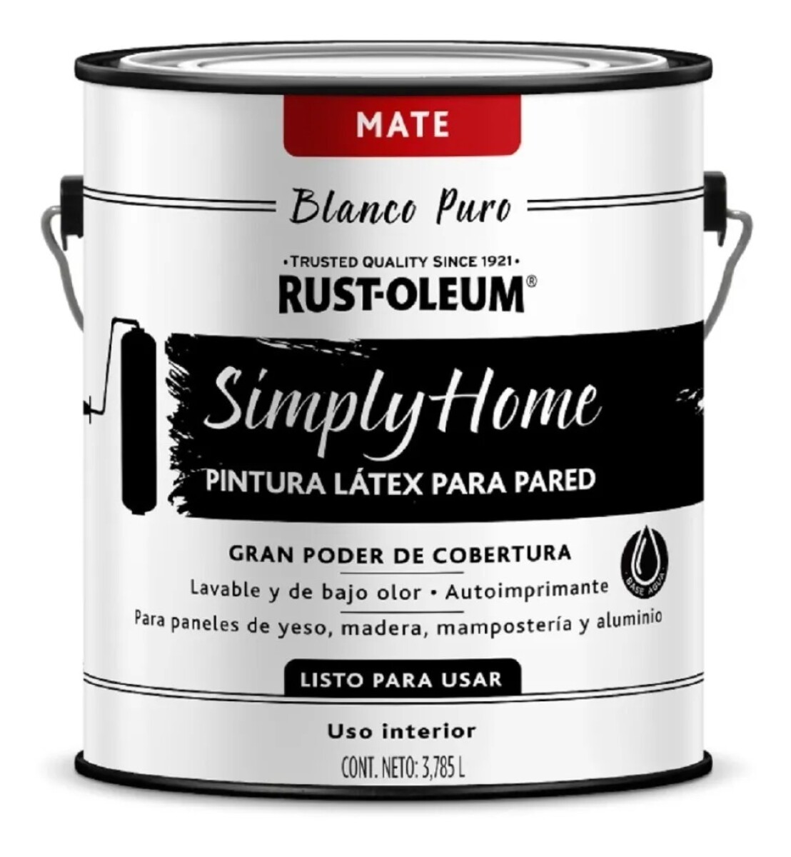 Pintura Látex Lavable Interior Blanco Mate 4L/10L Simply Home Rust-Oleum 
