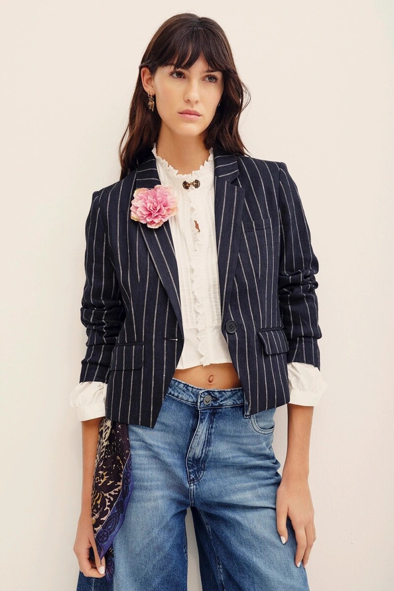 SACO STRIPES CROP Azul