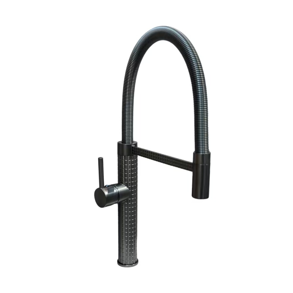 Griferia de cocina Monocomando de mesada Chef Pico móvil Grafito Satinado Griferia De Cocina Monocomando De Mesada Chef Pico Móvil Grafito Satinado