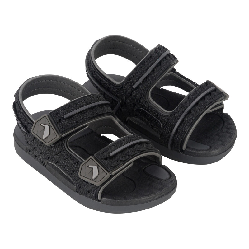 Sandalias Infantiles Rider Line Plus Kids Gris Oscuro - Negro