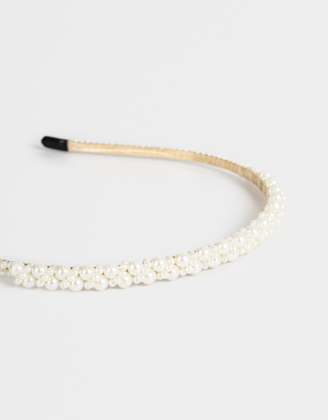 Vinchas Rígidas Con perlas Vincha Rígida Con Perlas - Blanco Crudo