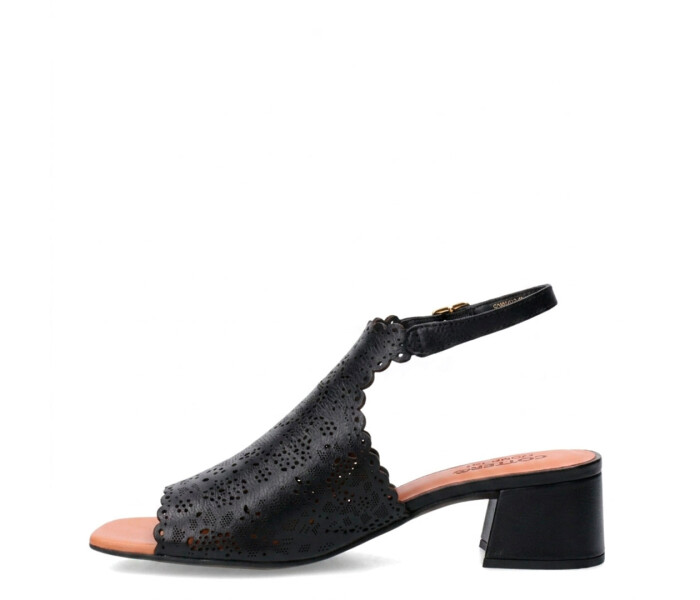 Sandalias de Mujer Bottero Cuero Calado Negro