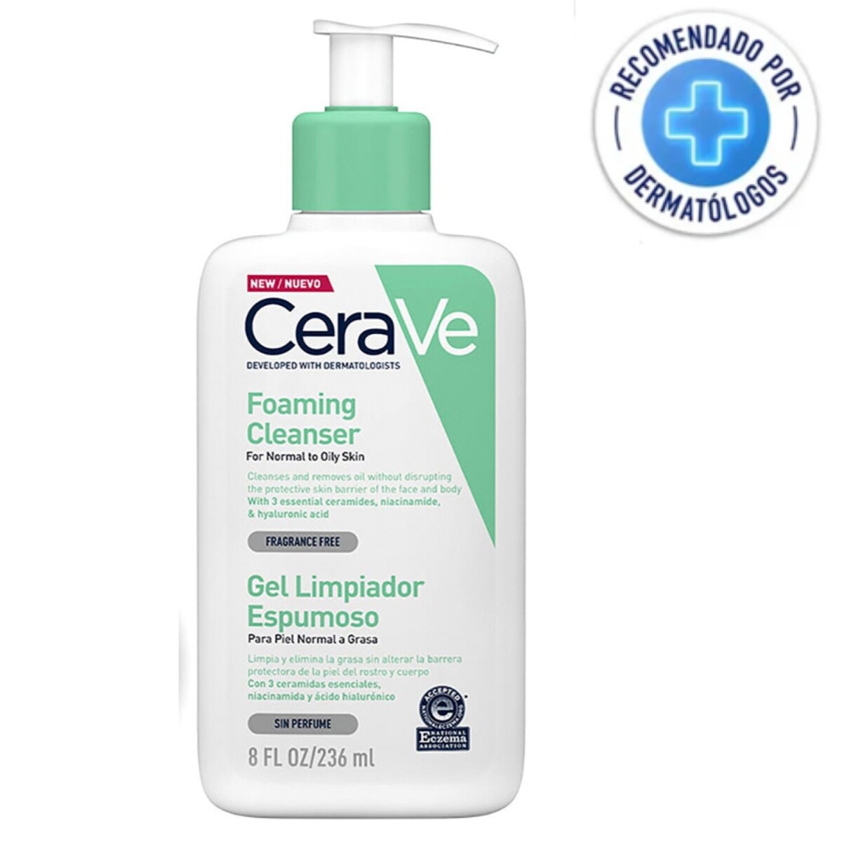 Gel limpiador espumoso de rostro y cuerpo CeraVe 236 ml 