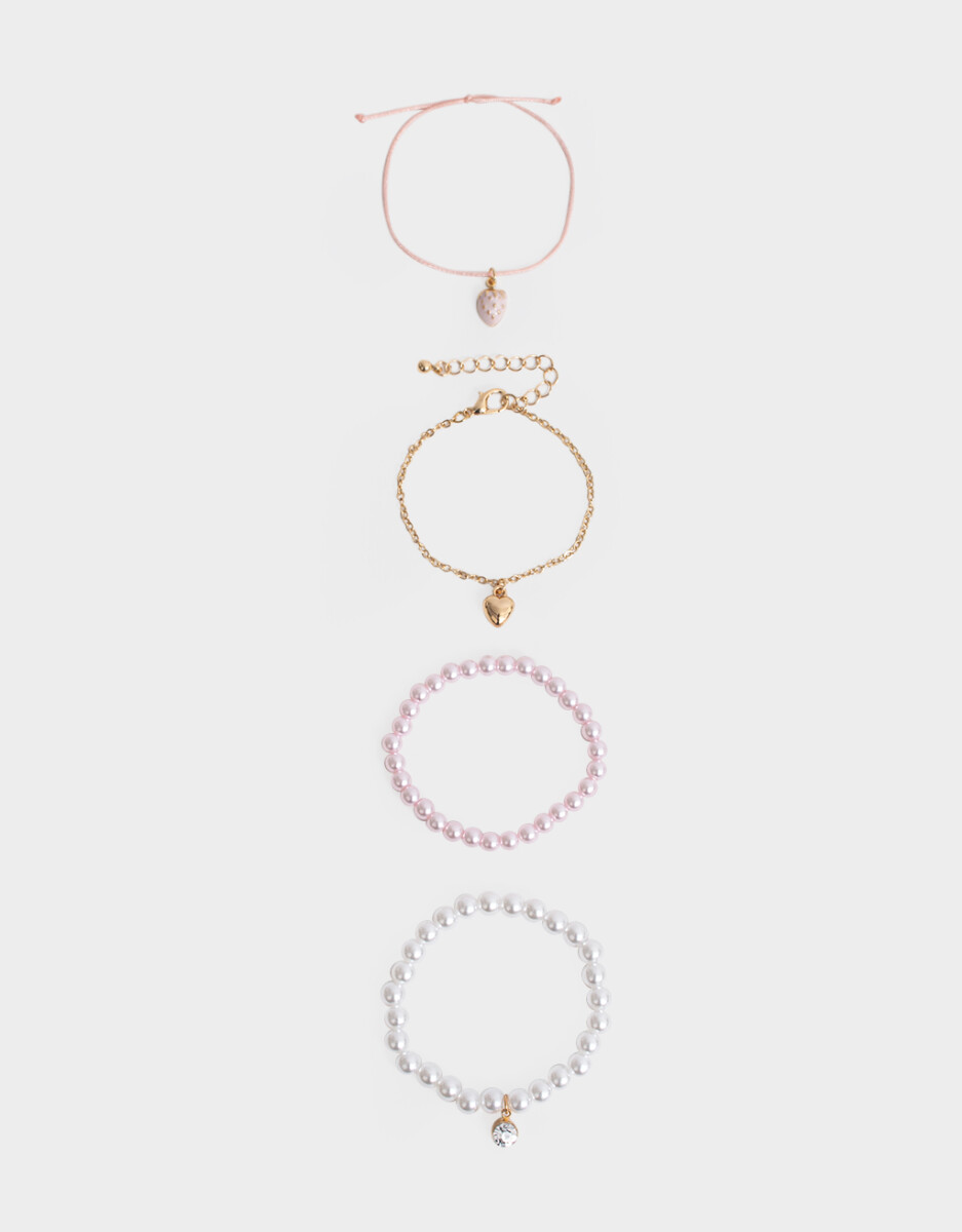 Pulseras Infantiles Con perlas - Dorado 