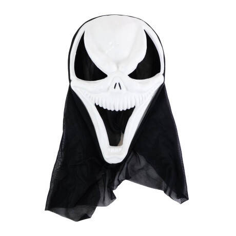 Mascara De Fantasma Sonriente Con Capucha De Tela Halloween 29x19cm Mascara De Fantasma Sonriente Con Capucha De Tela Halloween 29x19cm