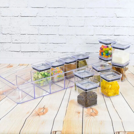 Kit Organizador Condimentos Lumini X13 Frascos y Soporte Negro