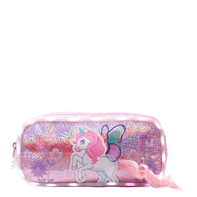 Cartuchera Footy Unicornio 2 Cierres con Luz Led Rosa - Violeta