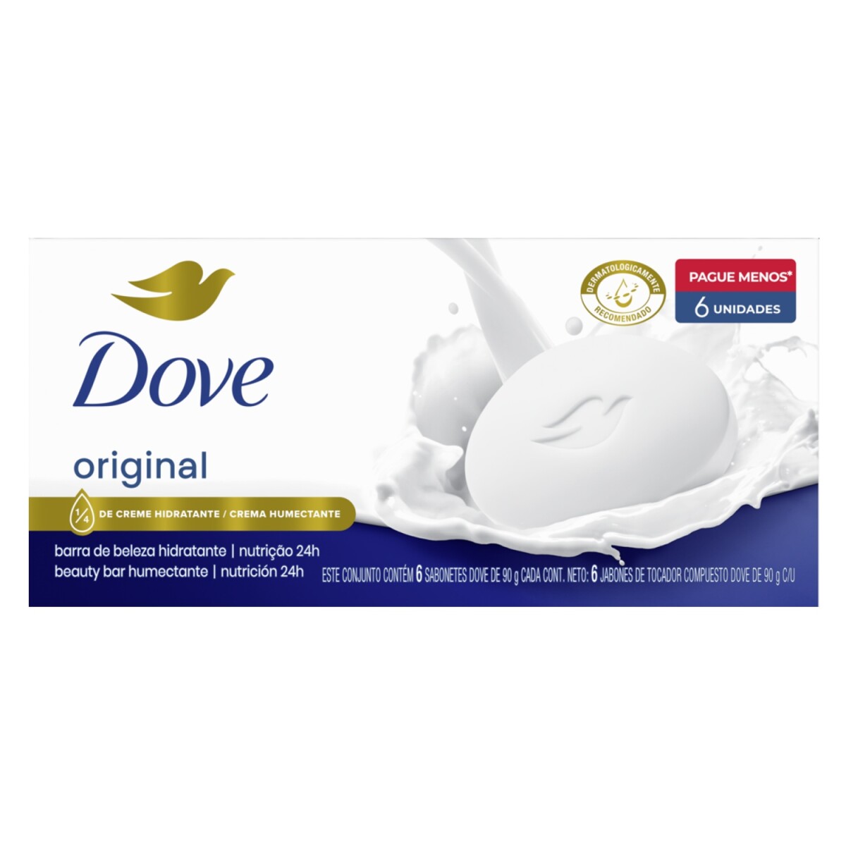Jabón Dove Blanco 90 Grs 6 Uds. 