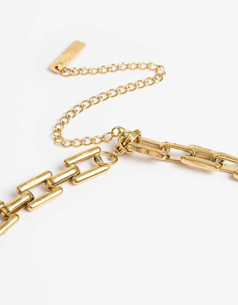 Collares Cortos Metal Collar De Acero - Dorado