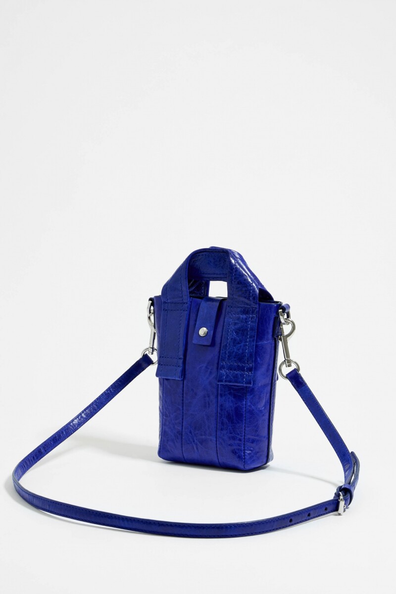 Bolso bandolera mini piel Azul
