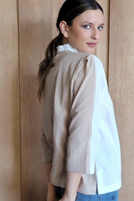 Camisa Carlotta 2.0 Combinada crudo beige