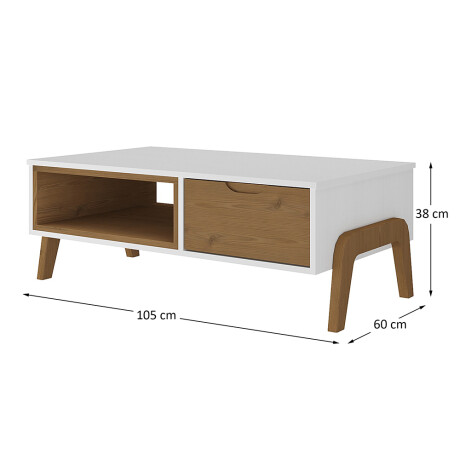 Mesa de living Linea Veneza Blanco/Miel