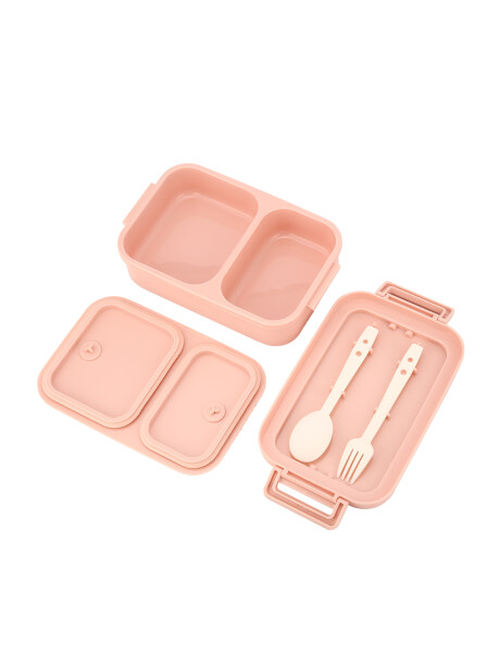 Tupper Pickbox con Asa + Cubiertos Rosado