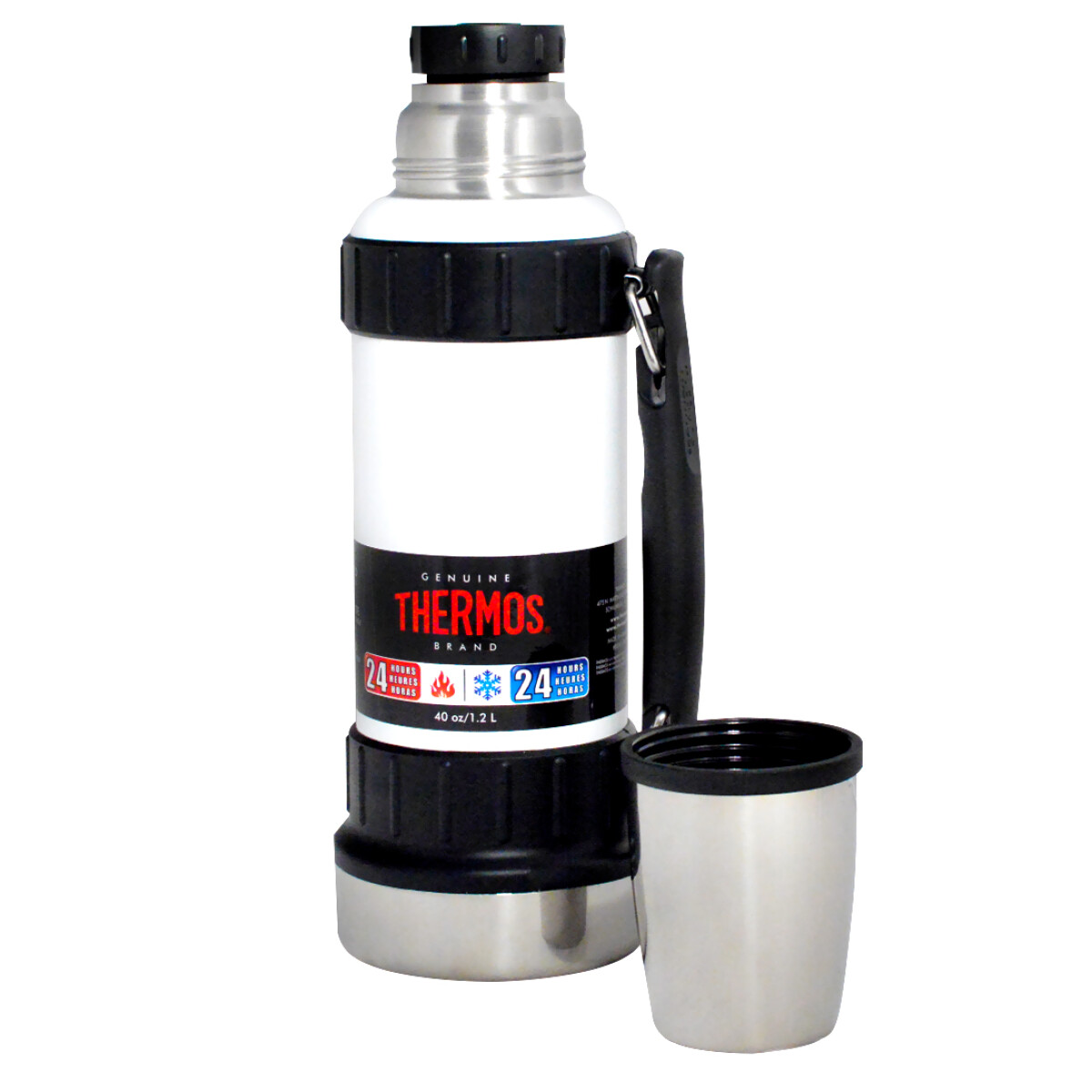 Termo Thermos Work 1.2 lts Acero Inoxidable con Manija - BLANCO 