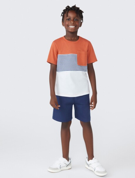 CONJUNTO INFANTIL CON BOLSILLO NARANJA