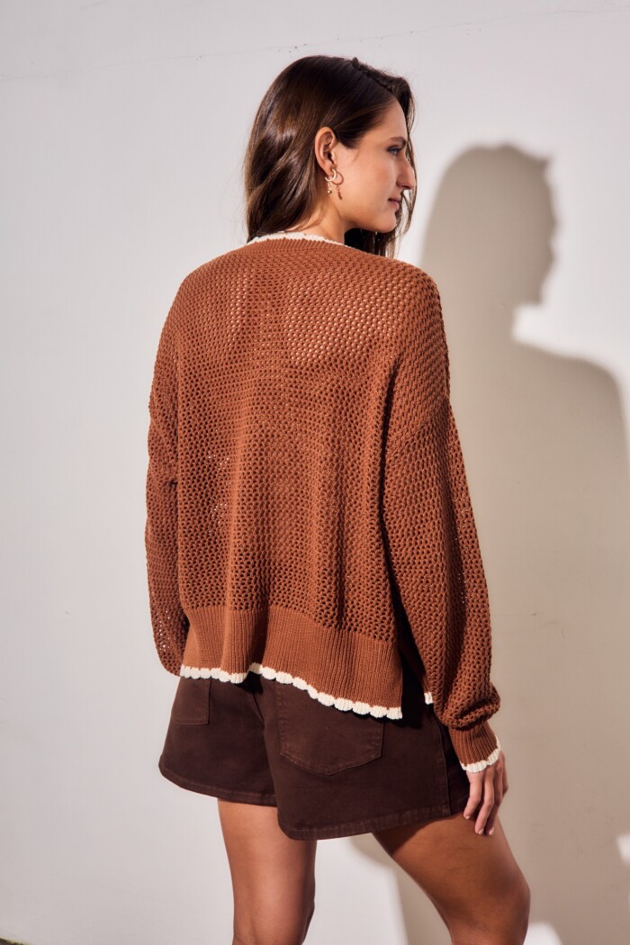 Cardigan Texturado Chocolate