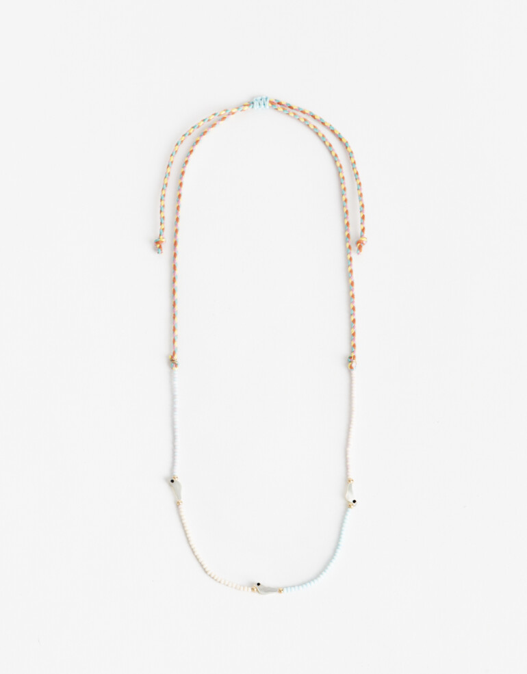 Collares Cortos Canutillos Collar Corto Para Niñas Pajaritos Nácar - Combinacion Multicolor