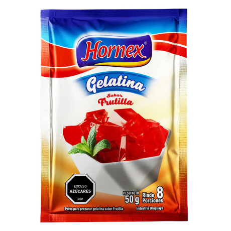 Gelatina HORNEX 50grs rinde 8 porciones Frutilla