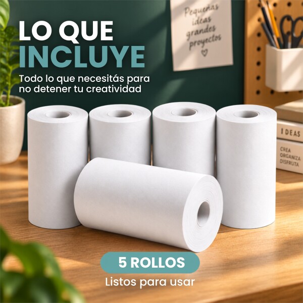 Papel Térmico Para Cámara Infantil 5,7cm Pack X5 Blanco 1