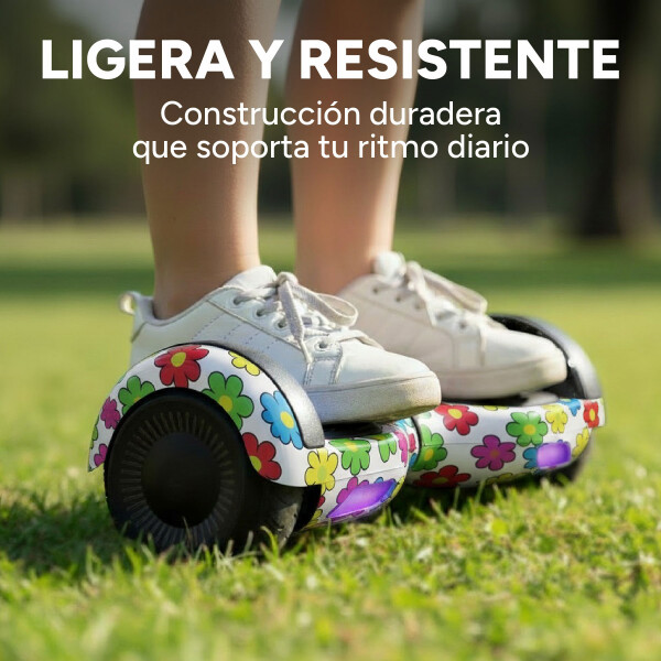 Skate Electrico Hoverboard Gogreen Musica Bt Luces Patineta Diseño Flores