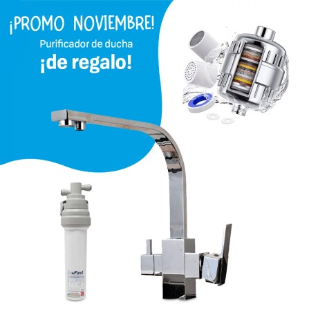 Purificador Bajo Mesada con Grifo de 3 VÍAS Flat con Ecofast