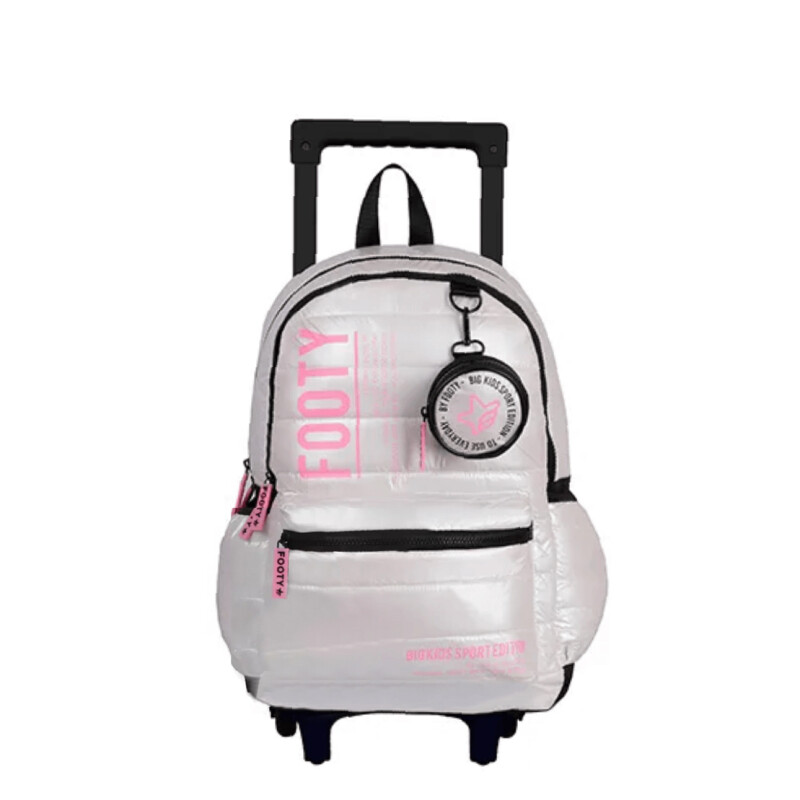 Mochila Footy Big Sport 18" CARRO con monedero Blanco Perla