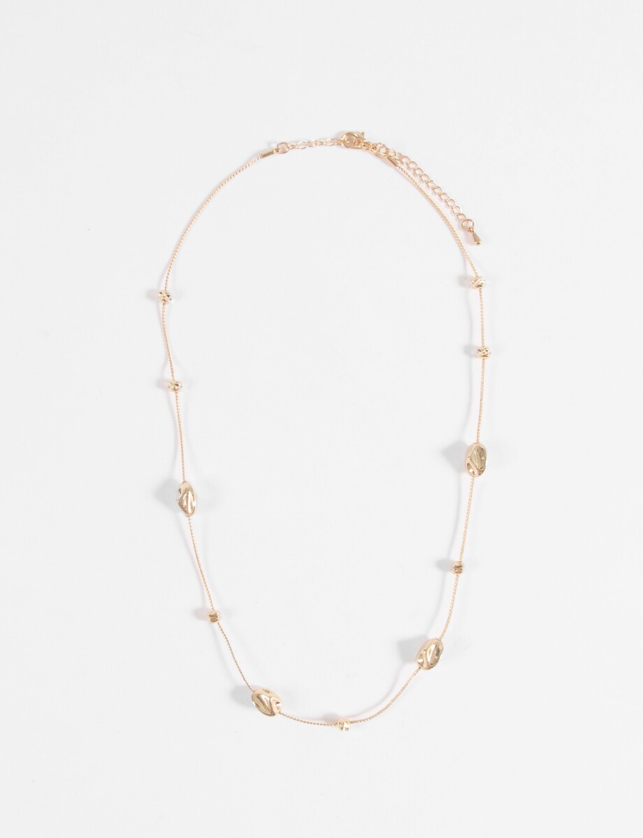 Collar largo con cuentas - dorado 