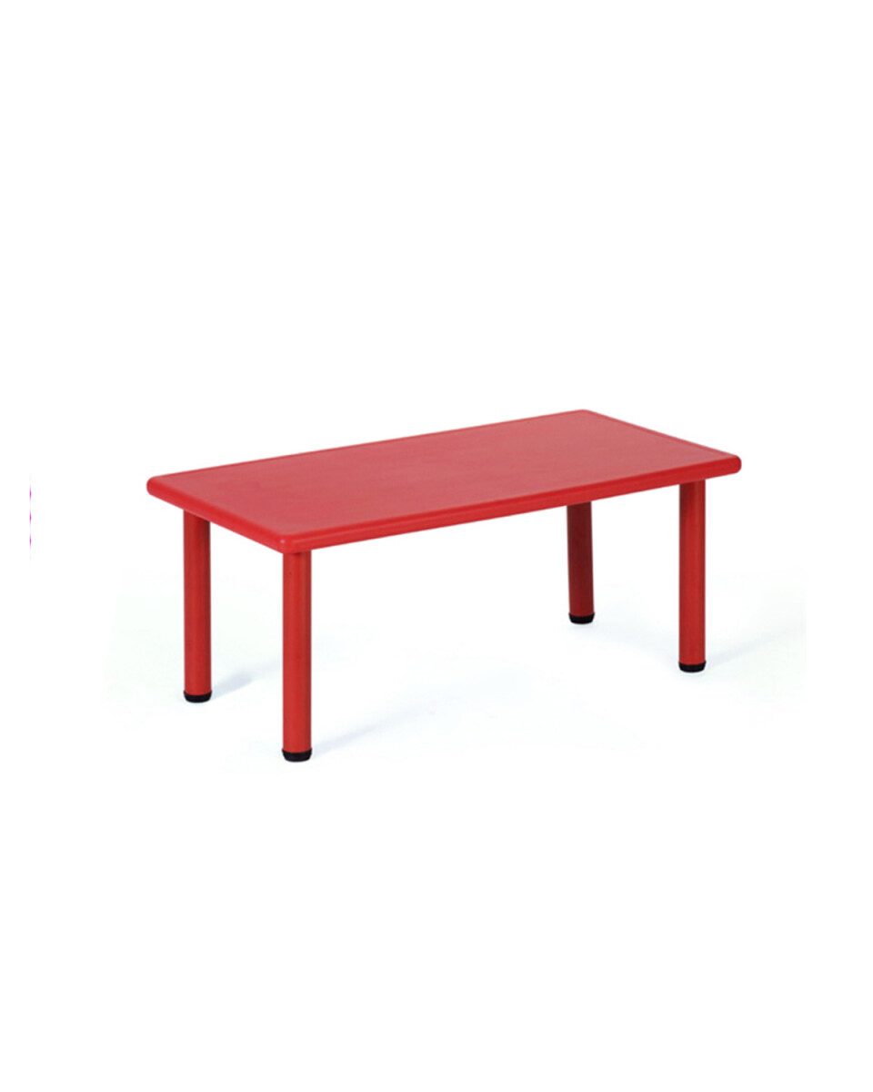 Mesa de plástico niños rectangular 120x60cm - Rojo 