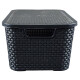 Set x3 Caja ratán 20 lts NEGRO