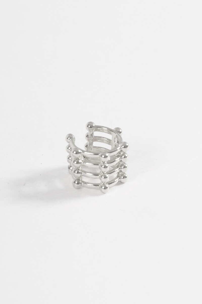 Earcuff cuádruple plateado