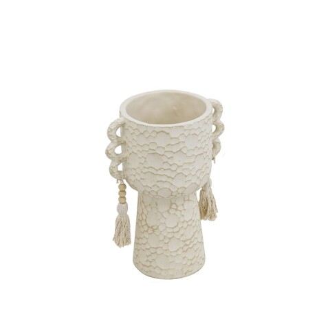 MACETA C/BORLAS 18x13x24CM CEMENTO MACETA C/BORLAS 18x13x24CM CEMENTO