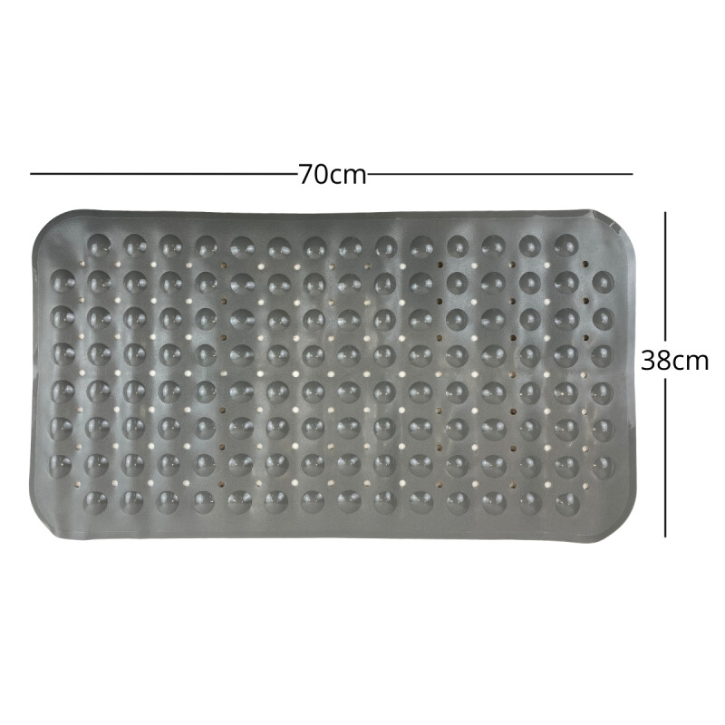 Alfombra con ventosas para el baño 38cm x 70cm GRIS