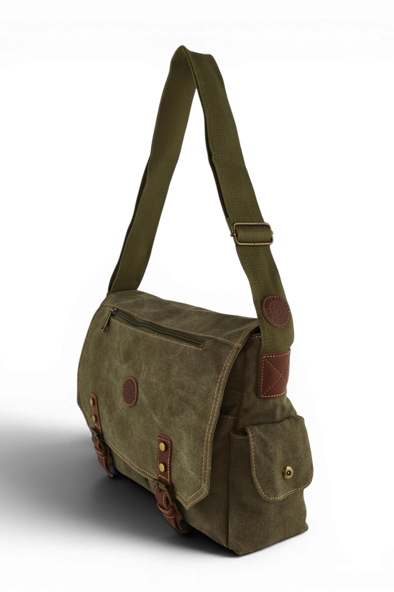 Bolso mensajero de lona Verde