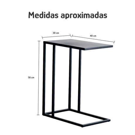 Mesa Auxiliar Metal 40x30x58cm Industrial Interior Exterior Negro