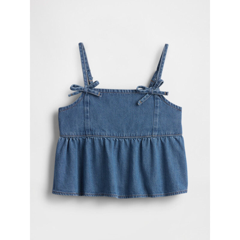 STRAPPY BOW TOP - DNM MEDIUM WASH