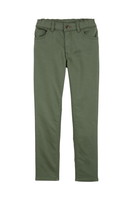 Pantalón denim tipo punto, verde Sin color